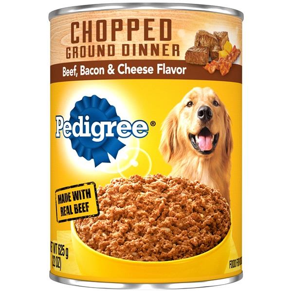 PEDIGREE CANNED DOG FOOD BEEF BACON CHEESE GROUND