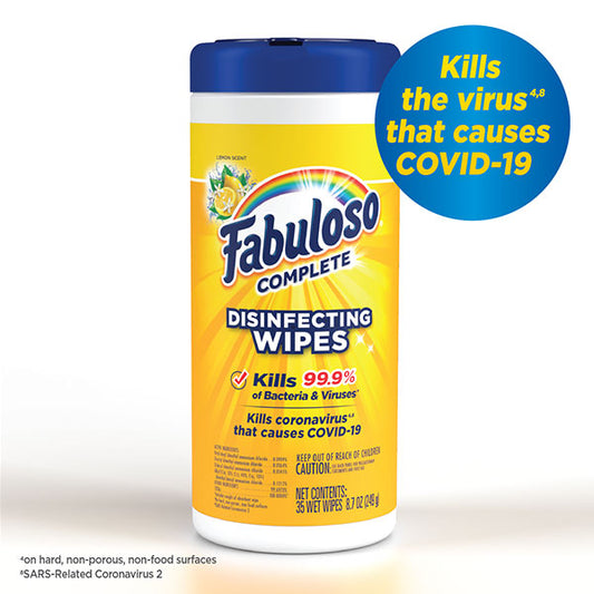 FABULOSO COMPLETE CLEANING WIPES LEMON