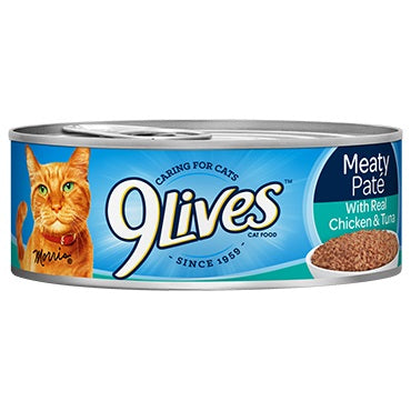 NINE LIVES MEATY PATE WITH REAL CHICKEN & TUNA
