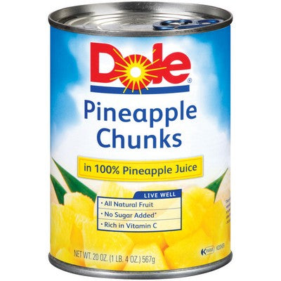 DOLE PINEAPPLE CHUNKS IN JUICE