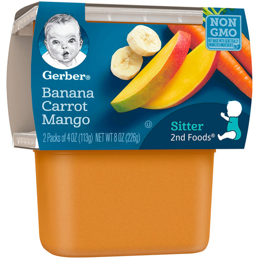 GERBER 2ND FOODS PLASTIC BANANA CARROT & MANGO