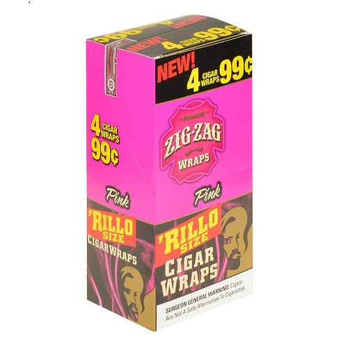 ZIG-ZAG 4-$0.99 CIGAR WRAPS RILLO PINK
