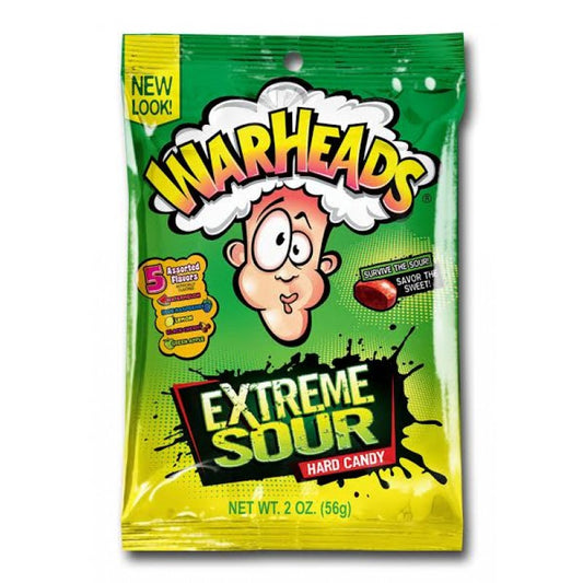 PEG BAG WARHEADS EXTREME SOUR HARD CANDY