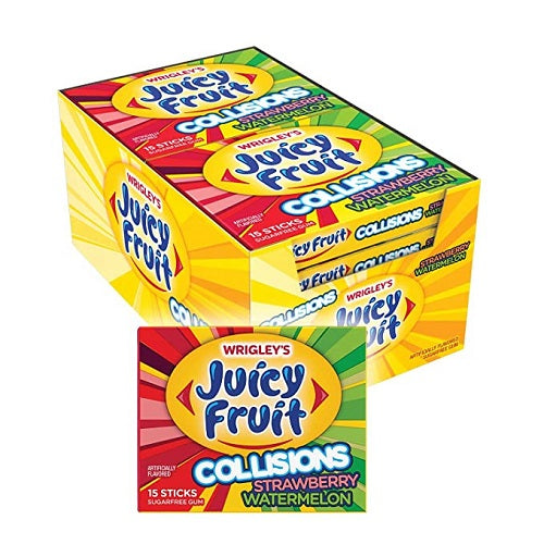 WRIGLEY SLIM PACK JUICY FRUIT COLLISIONS TROPICAL STRAWBERRY WATERMELON