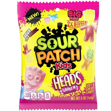 PEG BAG SOUR PATCH KIDS BIG HEADS