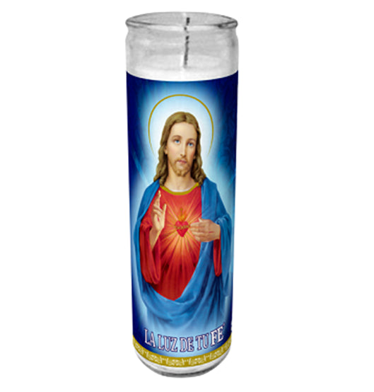 RELIGIOUS CANDLE SACRED HEART OF JESUS (WHITE)